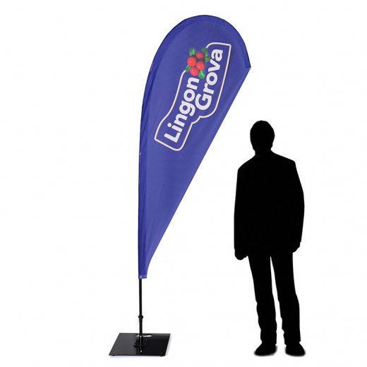 Beachflagg Dråpe Medium med mast