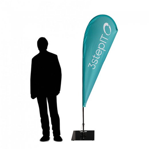 Beachflagg Dråpe Small med mast